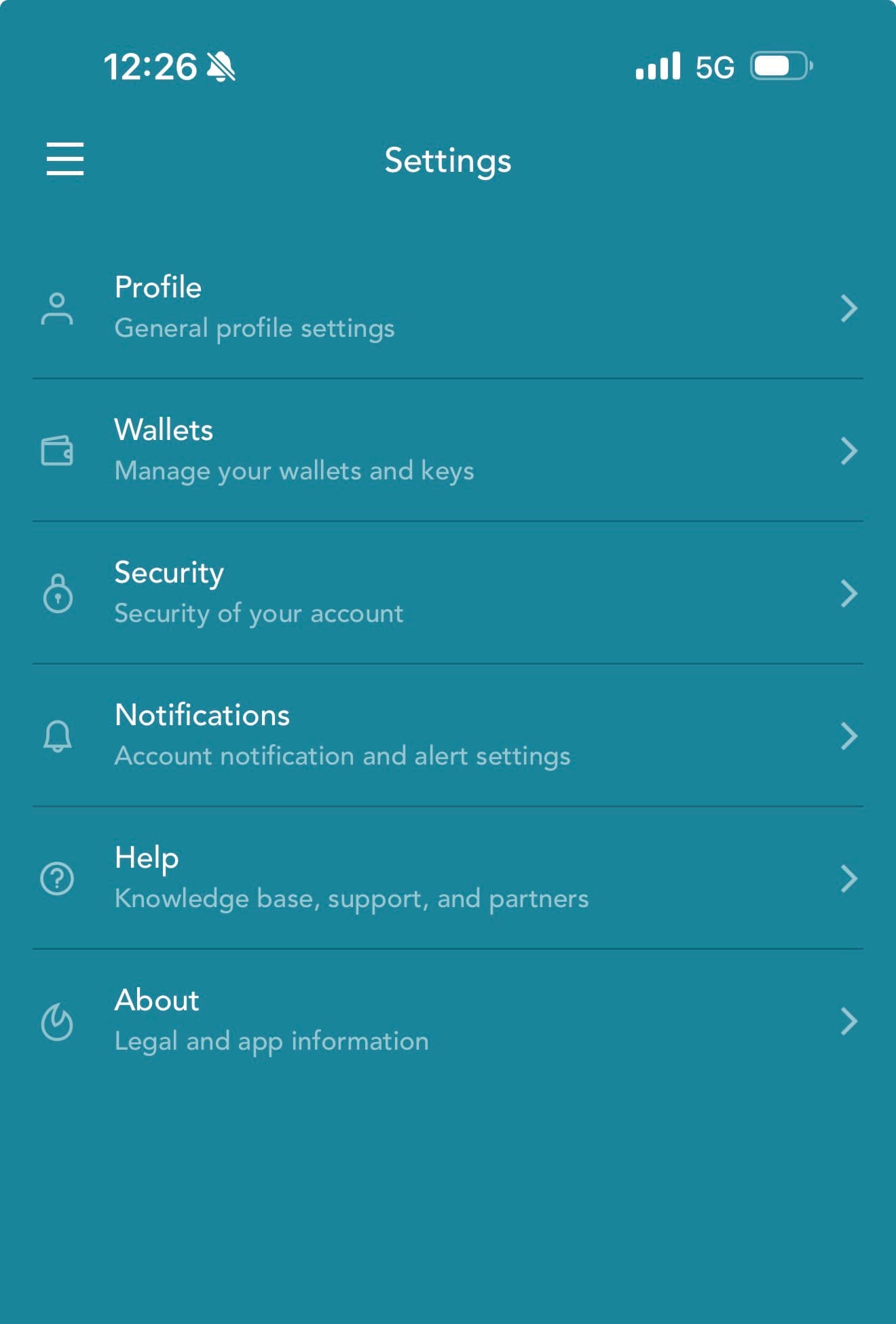 LOBSTR Settings screen — open Profile to change network